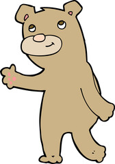 cartoon happy waving bear