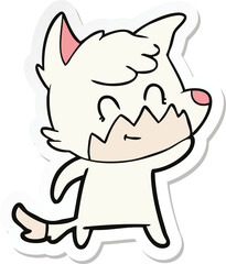 sticker of a cartoon friendly fox