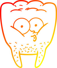 warm gradient line drawing cartoon whistling tooth