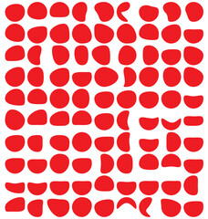 Organic blob shape with irregular form abstract vector illustration. Random oval pebble, asymmetric stone, round amoeba blot. Set of simple graphic geometric stained. Black bubble blotch background
