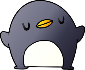 gradient cartoon kawaii of a cute penguin