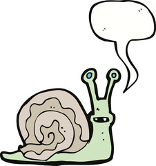 cartoon snail with speech bubble