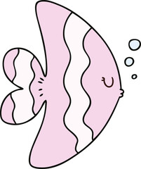 quirky hand drawn cartoon fish