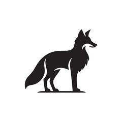 Swift Cunning: Vector Fox Silhouette - Capturing the Graceful Agility and Cleverness of Nature's Sly Trickster in Elegant Form. Fox Illustration