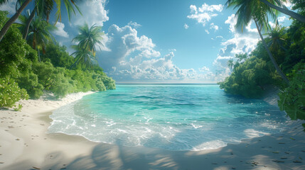 Maldives Islands Ocean Tropical Beach.