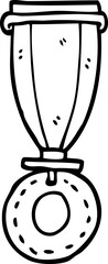 line drawing cartoon medal