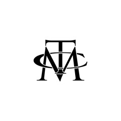 tcm typography letter monogram logo design