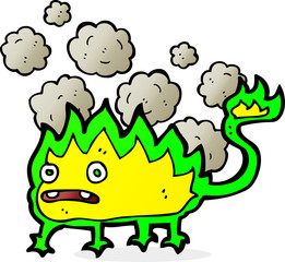 cartoon little fire demon