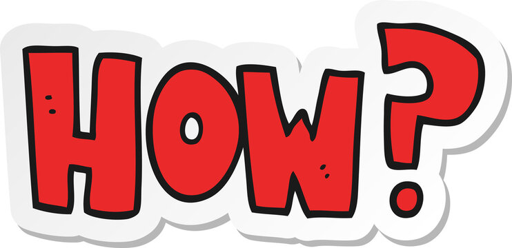 sticker of a cartoon how sign
