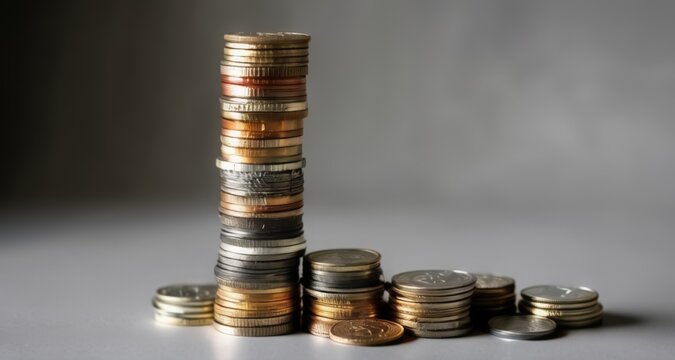  A stack of coins, a symbol of wealth and prosperity