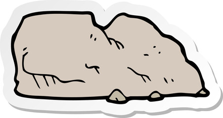 sticker of a cartoon rock