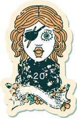 human rogue with natural twenty dice roll illustration