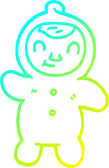 cold gradient line drawing cartoon human baby