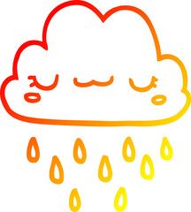 warm gradient line drawing cartoon storm cloud