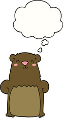 cartoon bear and thought bubble