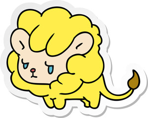 sticker cartoon kawaii cute lion cub