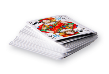 a stack of playing cards