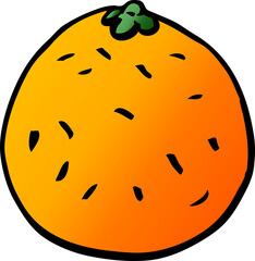 cartoon doodle citrus orange