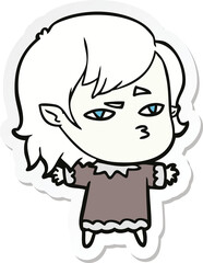 sticker of a cartoon vampire girl