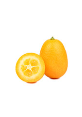 Kumquat fruit with half isolate