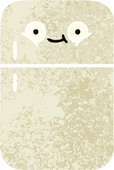 retro illustration style cartoon fridge freezer