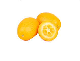 Kumquat fruit with half isolate