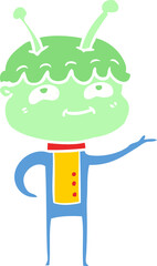friendly flat color style cartoon spaceman