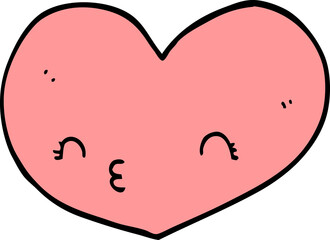 cartoon heart with face
