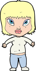 cartoon overweight woman
