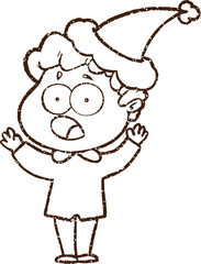 Christmas Man Charcoal Drawing