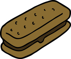 cartoon doodle chocolate biscuit
