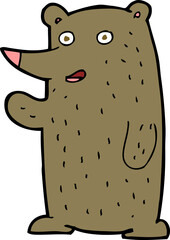 cartoon waving bear