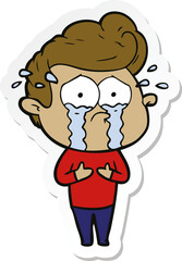 Fototapeta premium sticker of a cartoon crying man