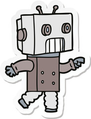 sticker of a cartoon robot