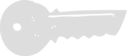 flat color illustration of a cartoon door key