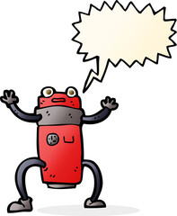 cartoon robot with speech bubble