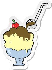 sticker of a cartoon ice cream
