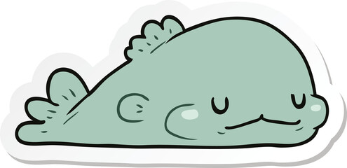 sticker of a cartoon fish