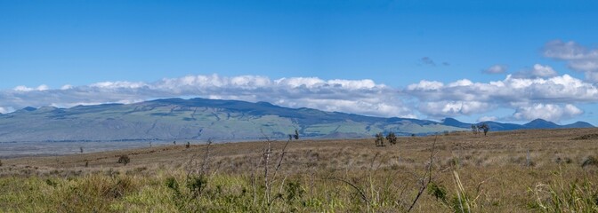 Panoramic view of the landscape northeast of Big Island Hawaii