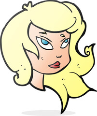 cartoon female face