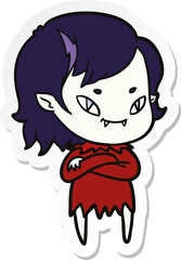 sticker of a cartoon friendly vampire girl