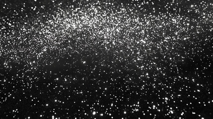 Black abstract background with soft glitter bokeh lights, Grainy abstract texture on black background. Snow texture. Flat design element, Falling Snow down On The Black Background.


