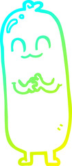 cold gradient line drawing cartoon sausage