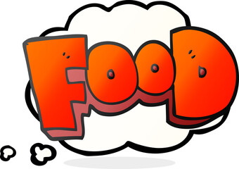 thought bubble cartoon word food