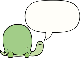 cute cartoon tortoise and speech bubble