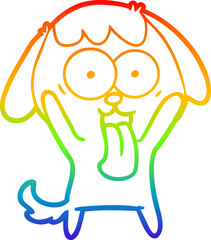 rainbow gradient line drawing cute cartoon dog