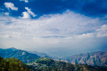 Beautiful Green Mountains and valleys of Lansdowne in the district of Garhwal, Uttarakhand. Lansdown Beautiful Hills. The beauty of nature on the hills of Uttrakhand.