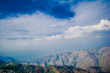 Beautiful Green Mountains and valleys of Lansdowne in the district of Garhwal, Uttarakhand. Lansdown Beautiful Hills. The beauty of nature on the hills of Uttrakhand.