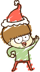 Christmas Man Chalk Drawing