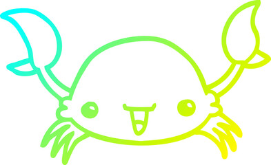 cold gradient line drawing cartoon crab